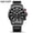 Black shell black surface black steel belt, variant on Men's three-eye six-pin calendar waterproof quartz