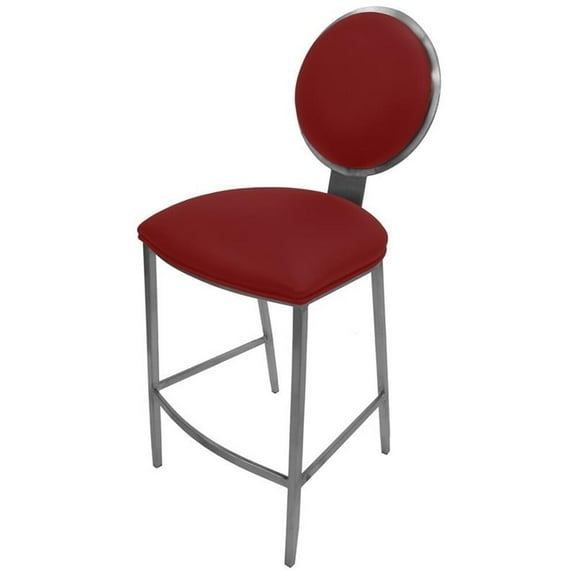 Tobias Designs 26" Contemporary Stainless Steel Counter Bar Stool in Red
