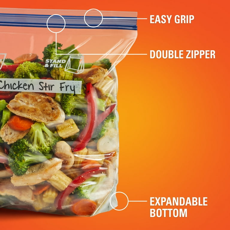 Hefty Press to Close Gallon Freezer Bags, 20 Count - Walmart.com