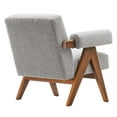 thumbnail image 4 of Armchair Accent Chair, Light Grey Gray, Fabric, Wood, Living Kitchen Cafe Bistro Hospitality Restaurant, Modern Contemporary HB36179, 4 of 9