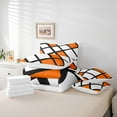 thumbnail image 4 of Erosebridal Geometry Buffalo Print Bed in a Bag King Size,Modern Design Bed Set,Orange White Bedding King Size,Breathable Bedroom Decor Reversible,7 Pieces, 4 of 6