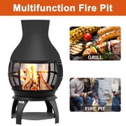 BALI OUTDOORS Fire Pit Outdoor Wood Burning Chiminea for Patio
