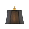 thumbnail image 3 of Regency Hill Traditional Buffet Table Lamps 36.5" Tall Set of 2 Gold Intricate Details Black Fabric Bell Shade for Dining Room, 3 of 9