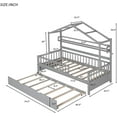 thumbnail image 2 of Full Size Trundle Bed Frame with Storage Shelves, Wooden Cabin Bed with Safety Rails & Enclosed Design for Compact Spaces, 2 of 8