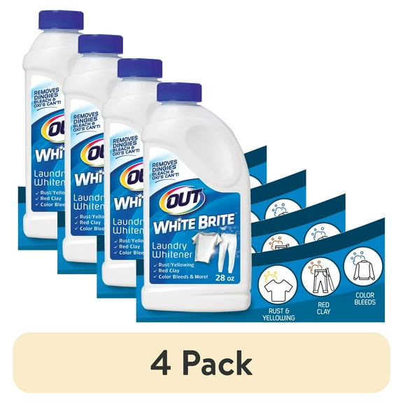 (4 pack) Out White Brite Laundry Whitener, 28 oz