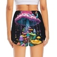 thumbnail image 2 of Lsque Colorful Mushroom Printed Women's Running Shorts with Liner Pockets,Elastic Quick Dry Workout Athletic Gym Yoga Shorts,Womens High Waist Shorts-X-Large, 2 of 9