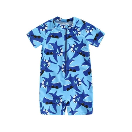 

Gwiyeopda Baby Boys Toddler Long Sleeve One Piece Sun Protection Dinosaur Swimsuit 1-5 Years