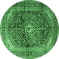 thumbnail image 1 of Ahgly Company Indoor Round Persian Emerald Green Traditional Area Rugs, 3' Round, 1 of 4