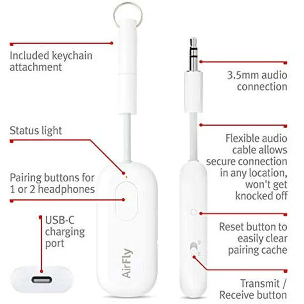 Twelve South AirFly Pro - Bluetooth wireless audio receiver / transmitter -  for Apple AirPods Pro 