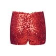 thumbnail image 3 of renvena Girls Kids Sequin Jazz Hip Hop Dance Shorts Active Workout Sport Activewear 3-8 Red 5-6, 3 of 7