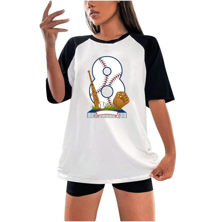 CZHJS Women's Raglan Short Sleeve Oversized Tees Clearance Teen Girls T  Shirt Crewneck Spring Tops Baseball Graphic Color Block Baseball Lover  Tunic