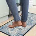 thumbnail image 4 of Kitchen Rugs Set of 2- Vintage Country Blue Boho Non-Slip Washable Floor Mats - Comfort Sink and Laundry Room Runner - Boho Kitchen Accessories and Decor 17x47.2 and 17x30 inches, 4 of 6