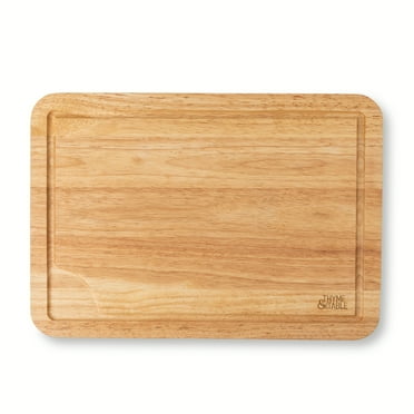Thyme & Table Extra Large 14"x20" Rubberwood Cutting Board with Anti-Slip Grips