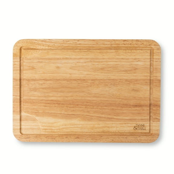 Thyme & Table Extra Large 14"x20" Rubberwood Cutting Board with Anti-Slip Grips
