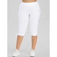 thumbnail image 3 of Ata para arriba el lado de talle alto tamaño extra grande de los pantalones de Capri Rosegal  Pantalones de talla grande, 3 of 5