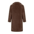 thumbnail image 5 of Women's Winter Teddy Faux Fur Coat Warm Button Down Fuzzy Fleece Long Jacket Single Breasted Cardigan, 5 of 6