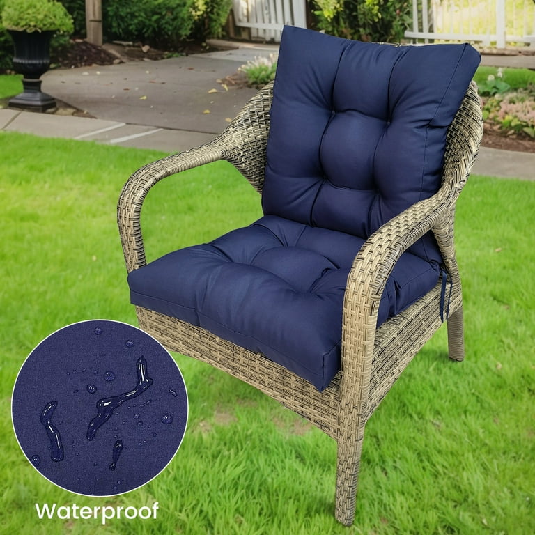 Preboun 6-Pack Outdoor Chair Cushions – Waterproof, Fade-Resistant, 19x19 Inches With Ties