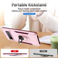 thumbnail image 4 of Dteck Case for Google Pixel 6 Pro,Shockproof Rubber Military Grade Dual Layer Case Ring Holder Kickstand Cover Support Magnetic Car Mount,Pink + Rose, 4 of 8