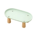 thumbnail image 3 of Soporte elevado para comedero de gatos, soporte de madera con patas, estante lavable para cuencos, antivómitos. Verde 24cmx13cm, 3 of 9