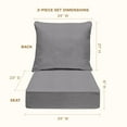 thumbnail image 5 of Heathered Solid Grey Deep Seating Cushion Set, 5 of 8