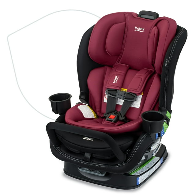 Britax Poplar S Asiento convertible para automóvil, asiento para automóvil 2 en 1 con diseño delgado de 17 pulgadas, tecnología ClickTight, Ruby Onyx