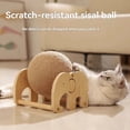 thumbnail image 4 of Large Elephant-Shaped Vertical Sisal Rope Cat Scratcher with Rotating Ball & Tunnel - Durable, Non-Shedding Feline Toy for Solo Play, Energy Release & Destructive Behavior Reduction - 18*17.5*18CM,, 4 of 5
