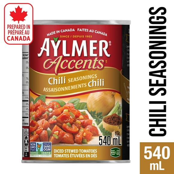 Aylmer Accents Tomatoes, Diced Stewed Chili, 540&nbsp;ml