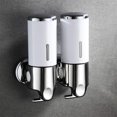 thumbnail image 2 of Yuarrent Dispensador de jabón de ducha doble de acero inoxidable, soporte suave, caja de plástico Manual, accesorios de baño, suministros para el hogar Juegos de accesorios de baño Blanco Yuarrent HA011287-04B, 2 of 6