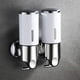 thumbnail image 3 of Dispensador de jabón de doble ducha de acero inoxidable Tenedor suave Manual de plástico Caja de plástico Accesorios de baño Suministros para el hogar para el hotel blanco seitruly  HA011287-04B, 3 of 7