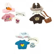 Angle View: 3 Set Cute Plush Doll Clothings Glasses Fashionable Flurfy for Easter
