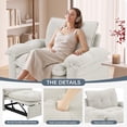 thumbnail image 4 of Bonzy Home 3-in-1 Pull Out Sofa Bed Chair, Soft Fabric Convertible Design with Side Storage, White, 4 of 7