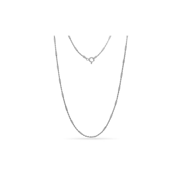 Sterling Silver Diamond Cut Rope Chain Necklace 16 Inch
