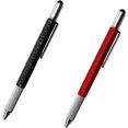 thumbnail image 1 of Screwdriver Pen Multitool Touch Screen Stylus Ballpoint Tech Tool Write Gadgets Ruler Level Metal Hexagon Pen for Men Office Outdoor Supplies 2 Pack, 1 of 7