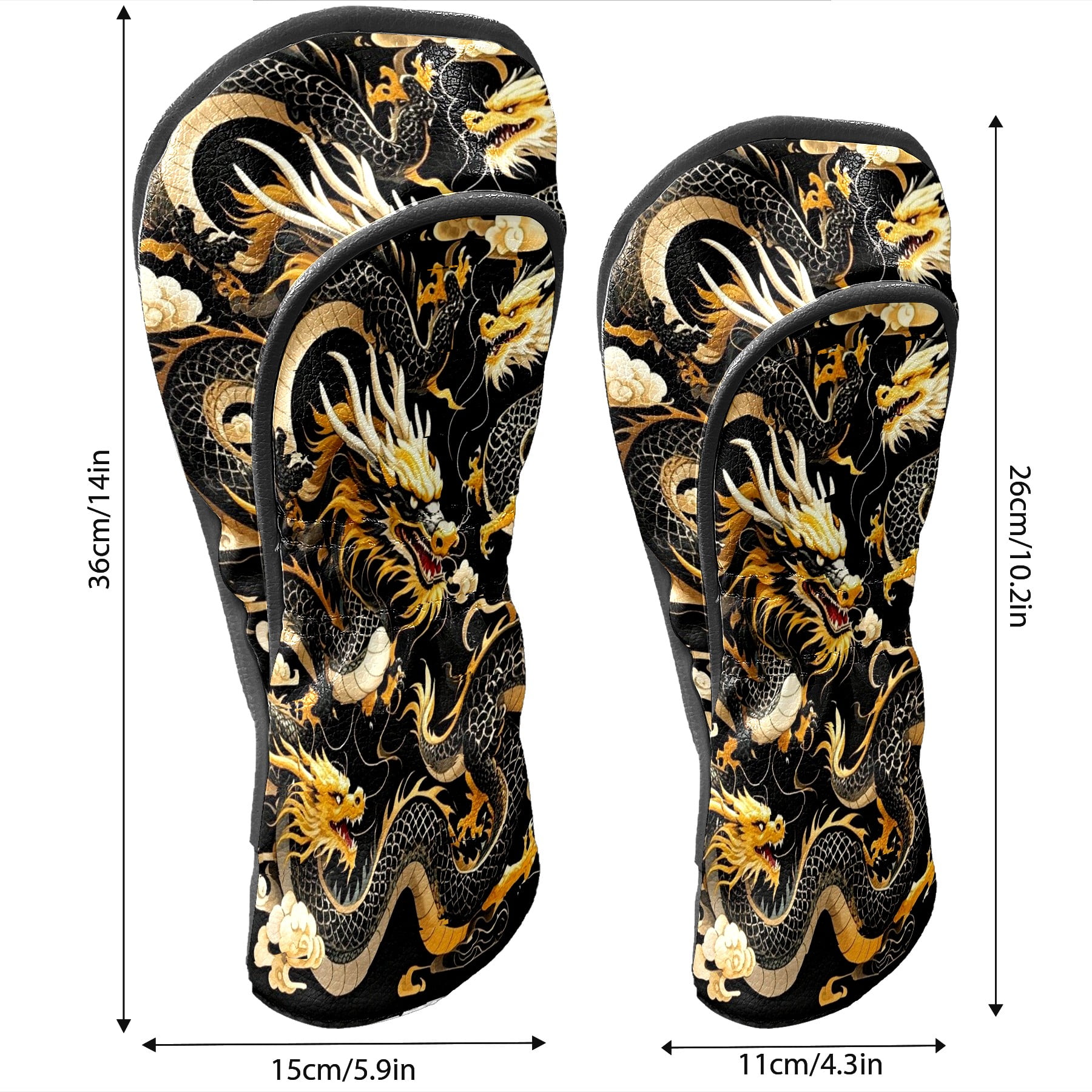 Golf Club Head Cover Waterproof Leather Golf Accessories HeadCovers Set Driver Headcover for Women Men Dargon
