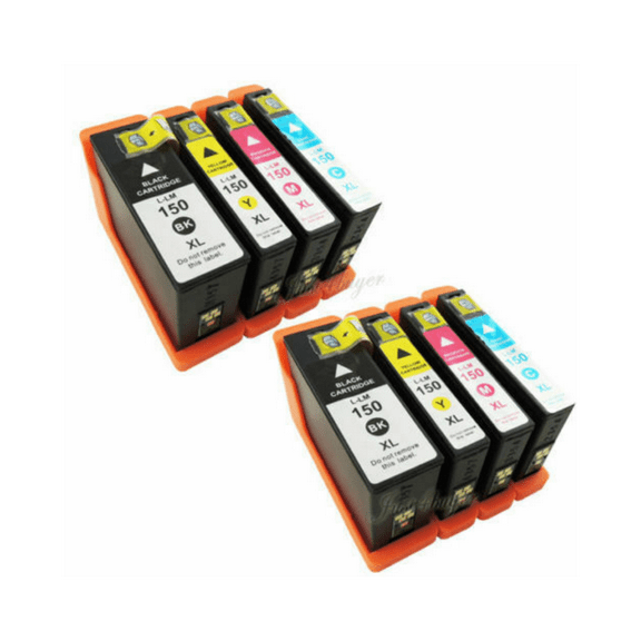 8PK High-Yield BCMY Ink Cartridge for Lexmark 150XL - Fits Lexmark Pro715 Pro915 S315 S415 S515