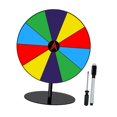 thumbnail image 1 of GUOOL Roue de Prix Rotative Colorée DIY avec Support de Base Effaçable Jeu de Fortune 10 Compartiments Base Ronde, 1 of 9