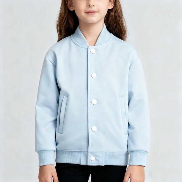 Chaquetas y abrigos casuales sin capucha de manga larga Chaqueta de béisbol de color sólido para niños Ropa de abrigo para niños y niñas Chaqueta superior de primavera para niños Sudadera con capucha