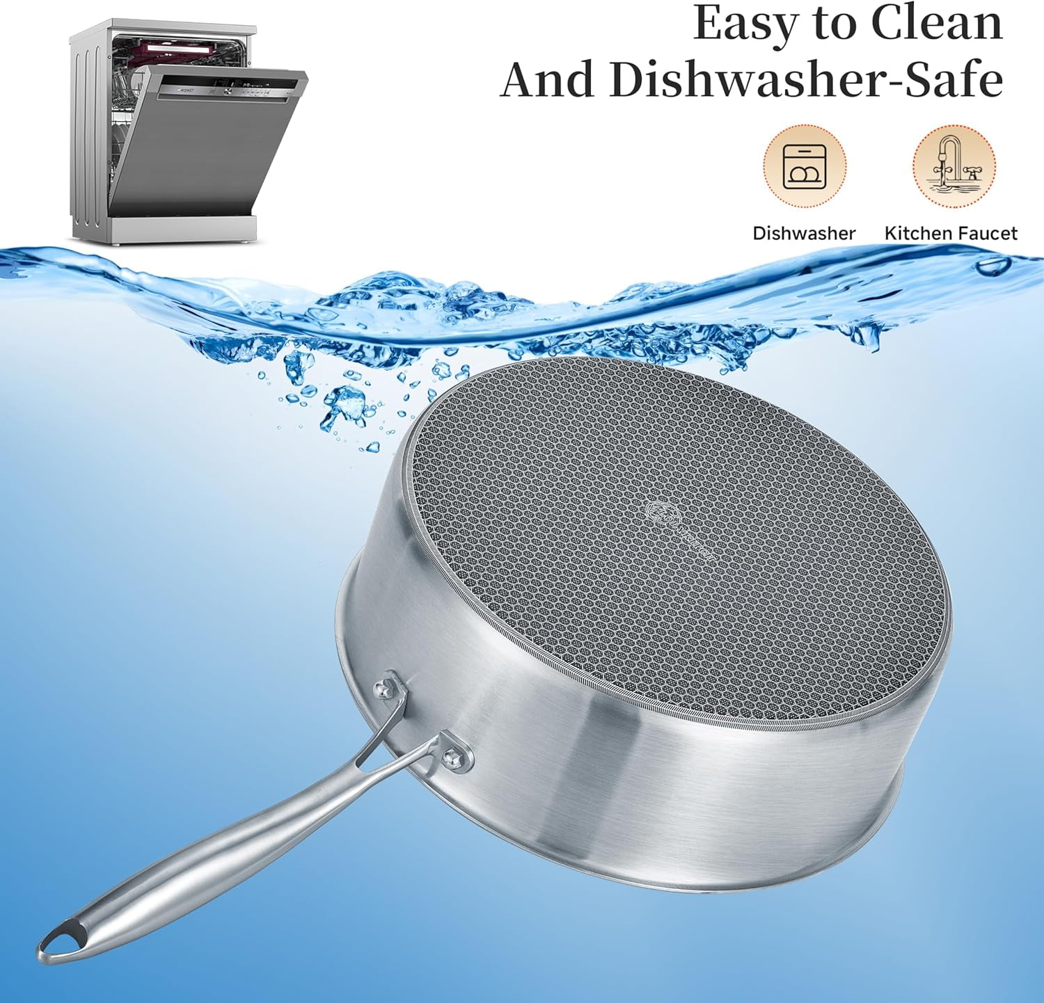 LOLYKITCH 7 Quarts Hybrid Non Stick Tri-Ply Stainless Steel Sauté Pan with Lid,12 inch Deep Frying Pan,Large Skillet,Induction Cooking Pan,Oven Safe and Detachable Handle.