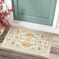 thumbnail image 5 of Boho Washable Area Rug Vintage Floral Design Non Indoor Carpet for Living Room Bedroom Entryway Kitchen with Rubber Backing Soft Low Pile Wool Cream Throw Rug, 5 of 5