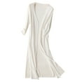 thumbnail image 2 of Clearance Sales Plus Size Coat Ladies' Solid Linen Ice Cotton And Linen Knit Cardigan Midi, 2 of 4
