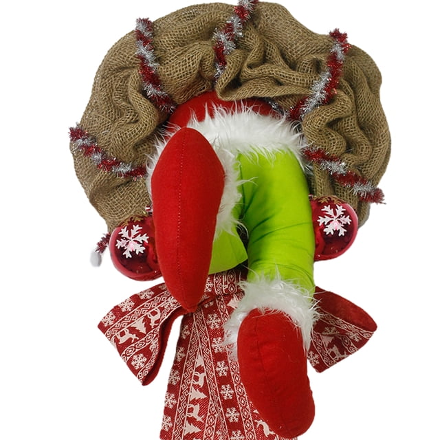 Decoración navideña montada en la pared Cómo el ladrón de Navidad robó Christmas BurlapWreath Santa Artware decorativo