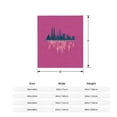 thumbnail image 5 of Cozy Soft Flannel Blanket - Durable Warm Throw for Sofa Travel & Bed - Elegant Skyline Silhouette Design on Pink Background, 5 of 7
