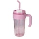 thumbnail image 1 of Botella de agua transparente rosa, vasos de plástico para acampar, senderismo y mochilerismo, vaso de gran capacidad con tapa y pajita, taza de viaje para exteriores, a prueba de fugas y sin BPA., 1 of 6