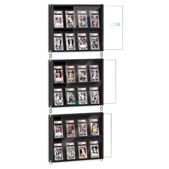 Card Display Case, Trading Card Display Frame Wall Mount, Graded Sports Card Display for Trading Card Collection,3 Pack