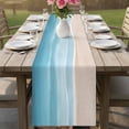 thumbnail image 4 of Blue Coastal Table Runner 90 Inches, Waves Summer Beach Ocean Sea Bed Runner Dresser Scarves Tabletop for Indoor Outdoor Parties/Ceremony/Banquet, 13" x 90", 4 of 9
