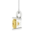 thumbnail image 3 of 2.5 ct Brilliant Princess Cut Solitaire Natural Citrine 14k White Solid Gold Everyday Affordable Designer Necklace Pendant with 16" Chain, 3 of 7