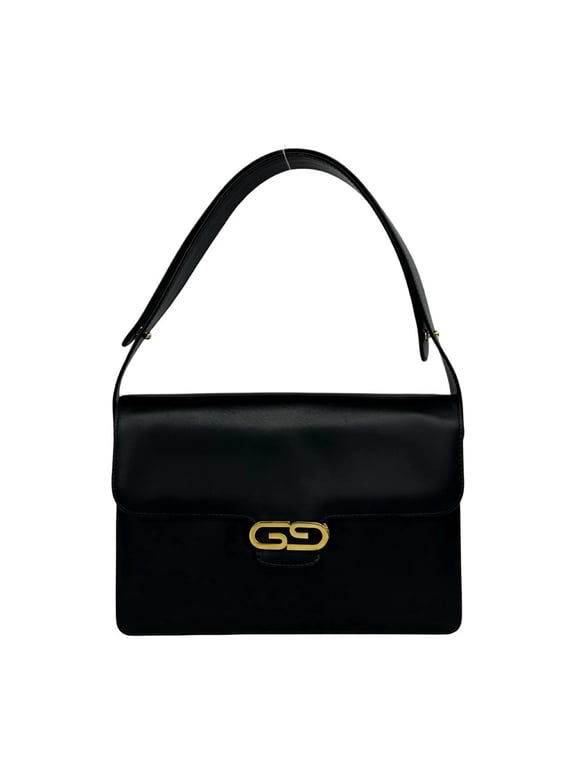 Pre-Owned GUCCI (Old Gucci) GG Logo Hardware Leather 2-Way Semi-Shoulder Bag/Handbag Black 31856