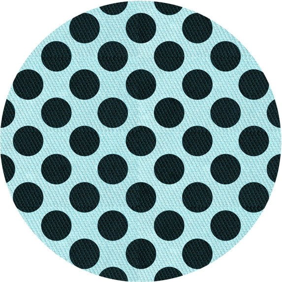Ahgly Company Indoor Round Patterned Deep Teal Green Area Rugs, 4' Round