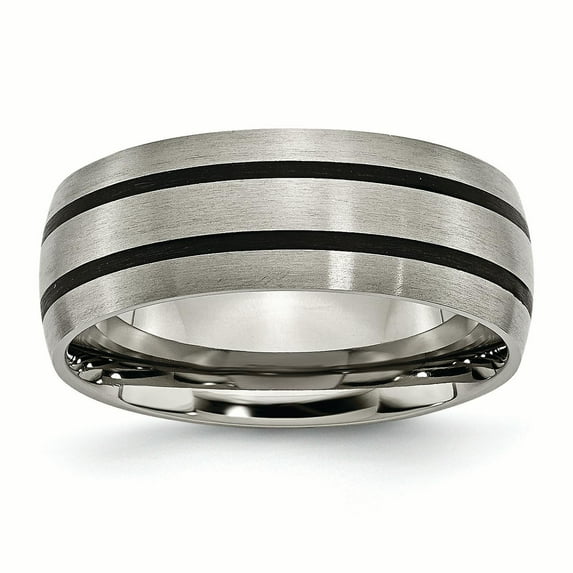 Beautiful Titanium Enameled 8mm Satin Band