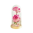 thumbnail image 2 of Preserved Rose Night Light in Glass / Dome - LED Light Up Eternal Rose for Valentineâs Day, Anniversary, Birthday | 21.5cm Tall, /Glass Options, 2 of 3